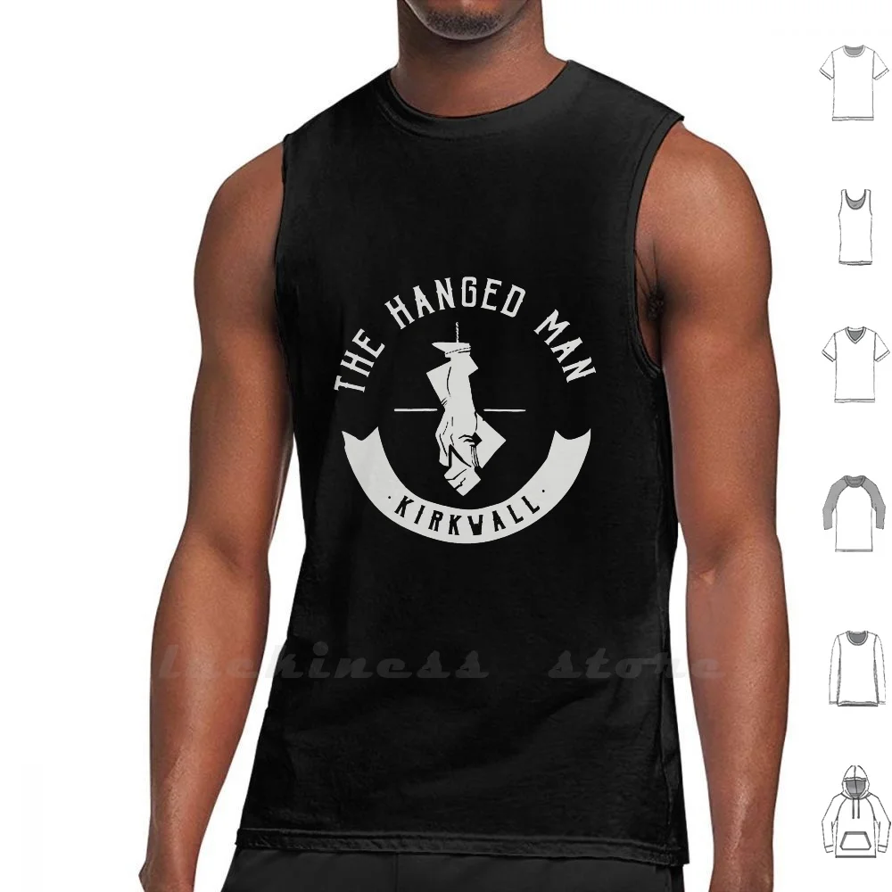 

The Hanged Man Pub Logo | Dragon Age 2 | White Logo Vest Tank Top Cotton Sleeveless Dragon Age Dragon Age 2 Hawke Marian Hawke