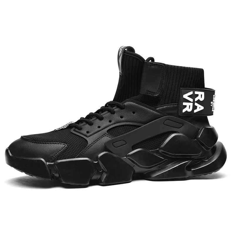 2021 Summer Chunky High-top Men's Sneakers Heighten Fashion Men Casual Shoes New Plus Size White Sneakers Damping Tennis Shoes