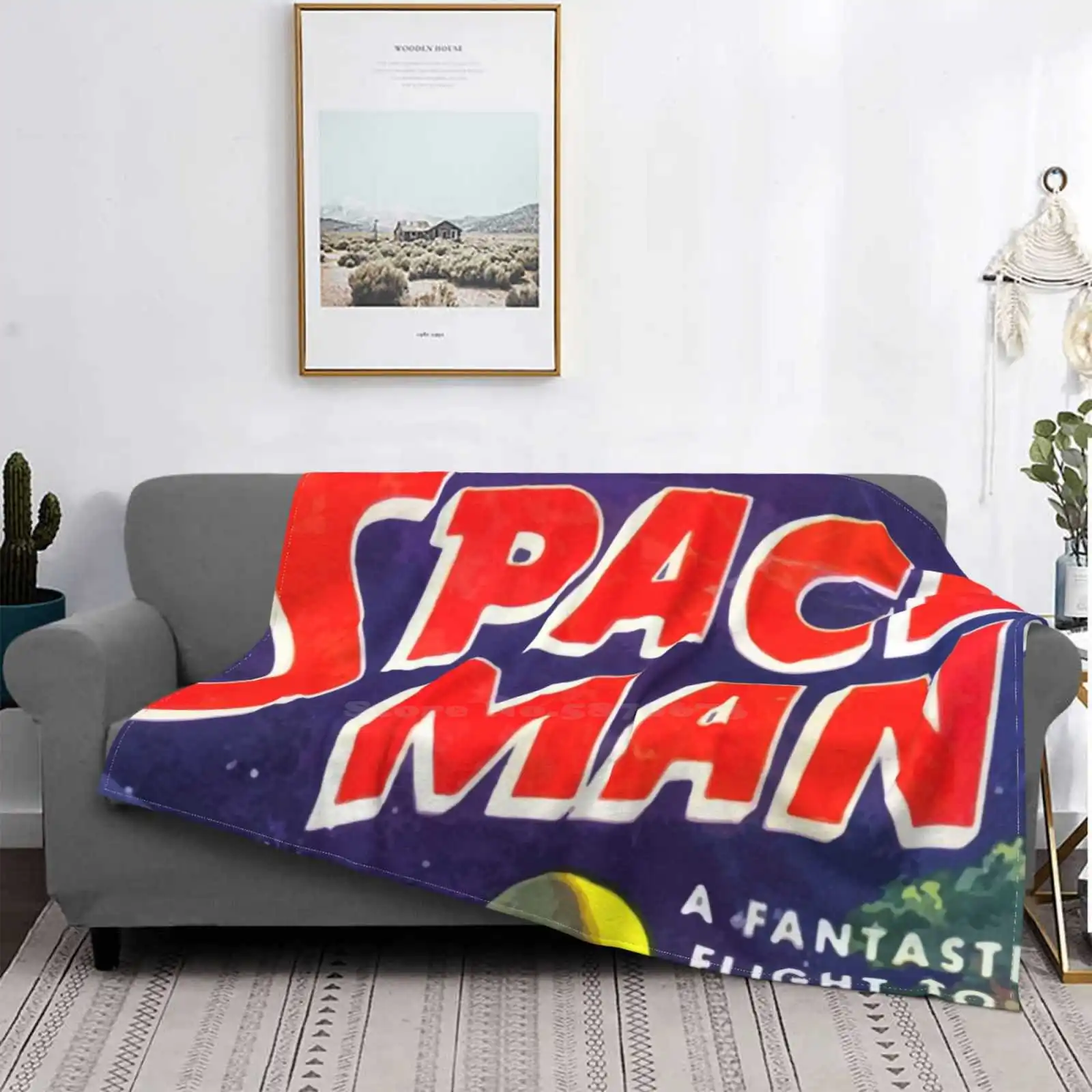 

Spaceman-Manta de cubierta suave для украшения дома, охват винтажными рисунками планов, Discovery, ретро,