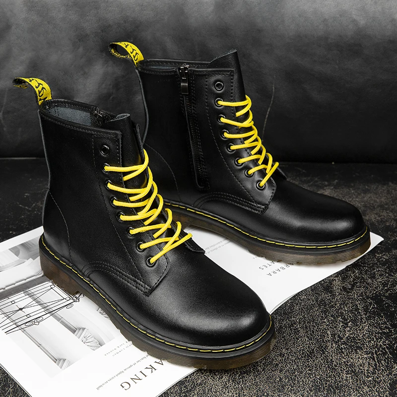 Новые зимние мужские ботинки из натуральной кожи винтажные повседневные