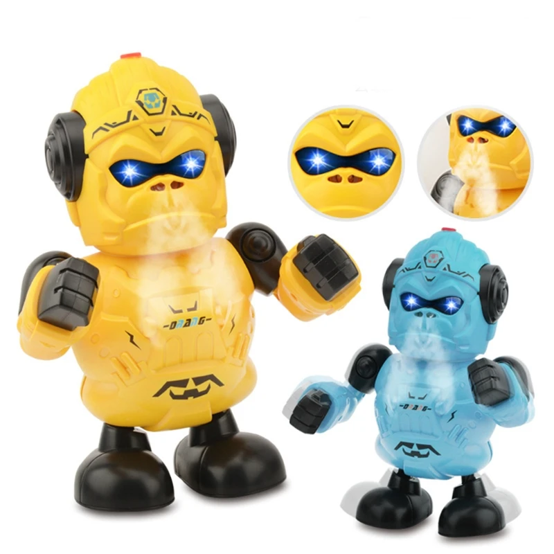 

50LE Children Dance Robot Swing Arm Simulated Walking Spray Water Gas Creative Rotating Music Luminous Dazzling Doll Figure