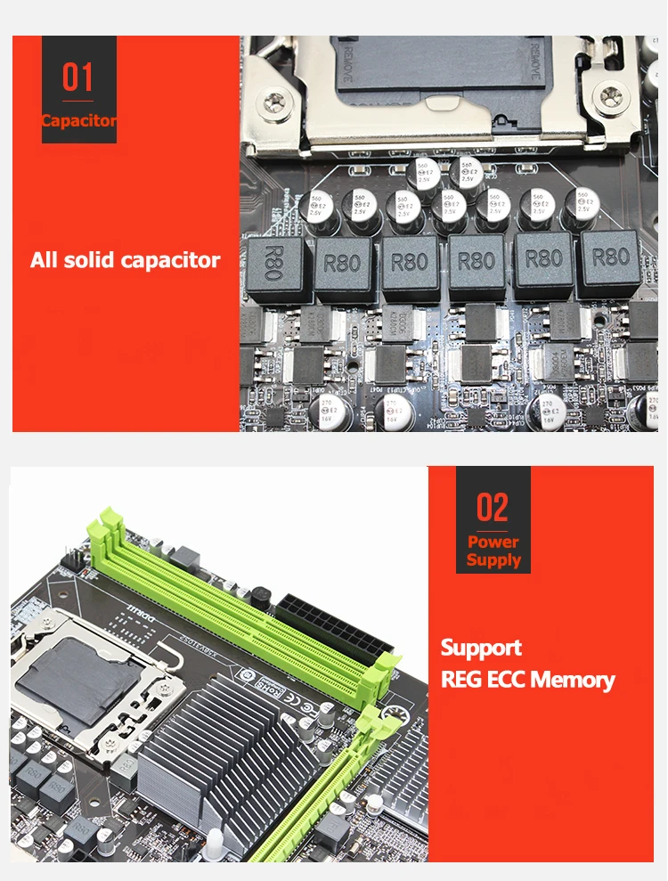 X58 LGA1366 настольная материнская плата LGA 1366 M-ATX Gigabit Ethernet Поддержка DDR3 REG ECC Серверная память и процессор intel Xeon