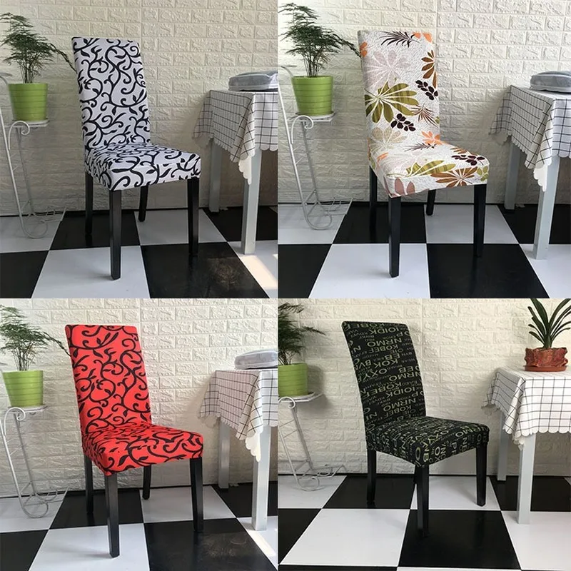 

Elastic Stretch Chair cover for Dinning Room Spandex seat cover for Banquet Modern Removable Anti-dirty Kitchen Seat Case