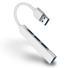 Usb-хаб Высокоскоростной 4-портовый USB 3,0 разветвитель концентратора 5 Гбитс мультипортовый концентратор 4 USB 3.0 порт s для ПК Компьютерные аксессуары