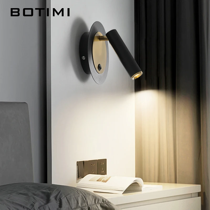 

Modern Round Adjustable LED Wall Light Square Bedroom Bedside Wall Sconce Art DECO Living Room Hotel Project Lighting Fixtures