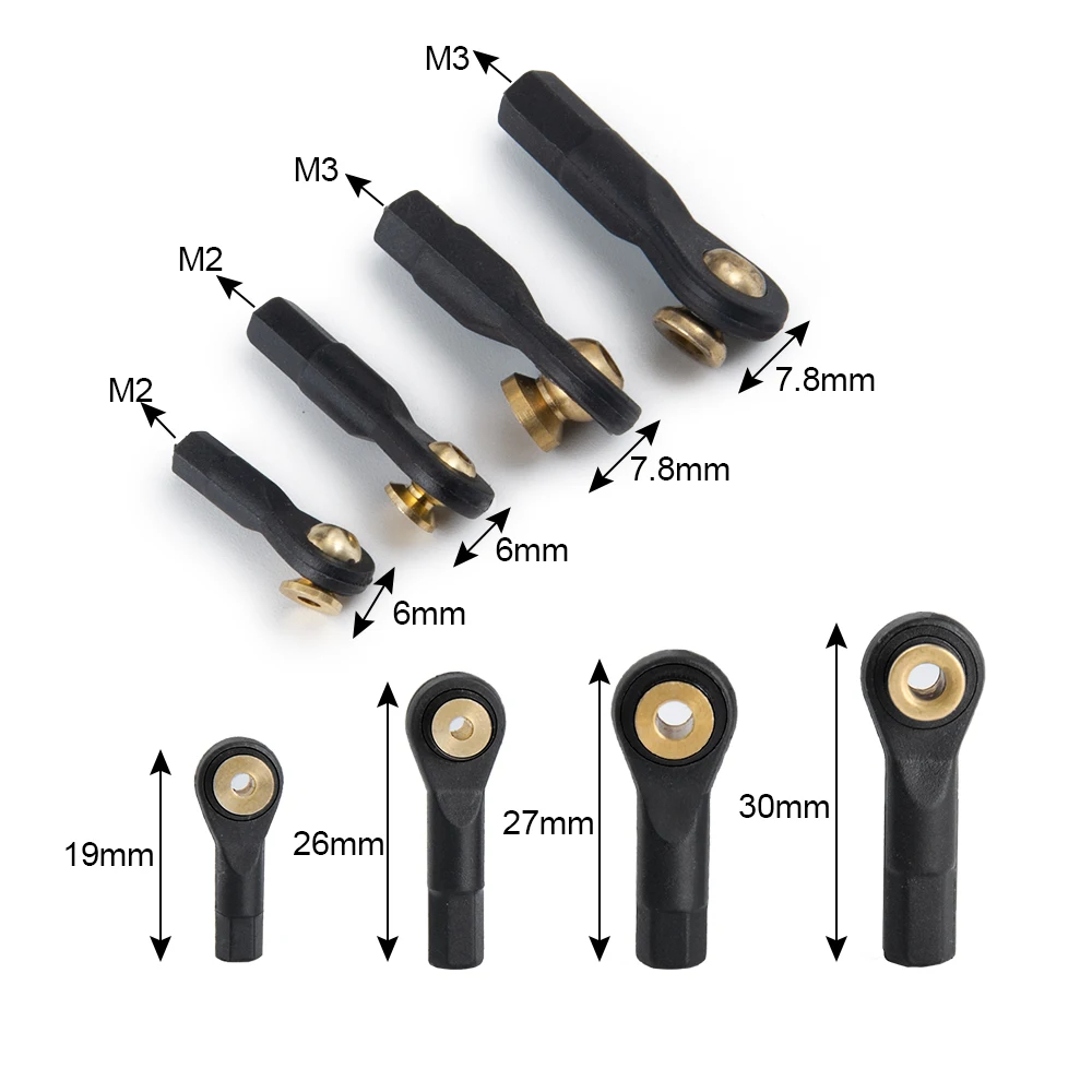 AXSPEED 1/10/20 шт. M2 M3 пластиковый наконечник рулевой тяги шарнирная муфта с шаровой