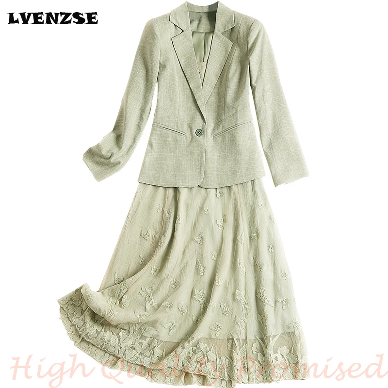 LVENZSE платье костюм женский облегающее куртка комплект из 2 предметов офисное 2019