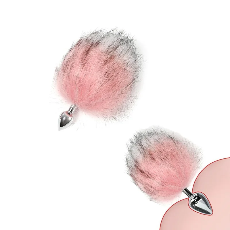 Большой dia16 см Кролик Лисий хвост Металлические анальные бусины Анальная пробка