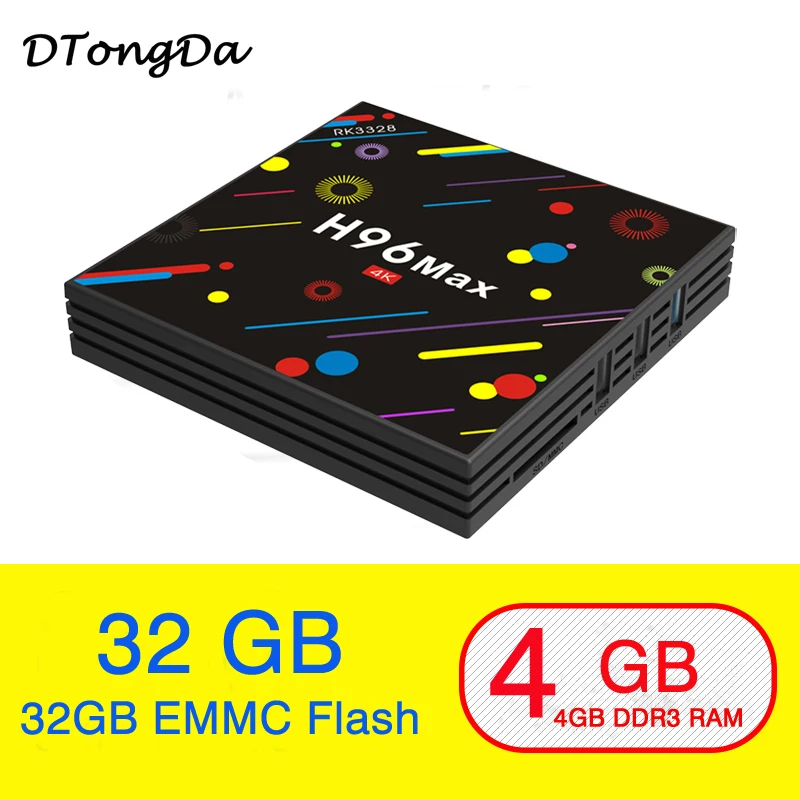 H96 Max H2 Android 7 1 ТВ приставка RK3328 Четырехъядерный 4G ROM 32G RAM 4K Smart TV VP9 HDR10 USB3.0 WiFi Bluetooth 4 0