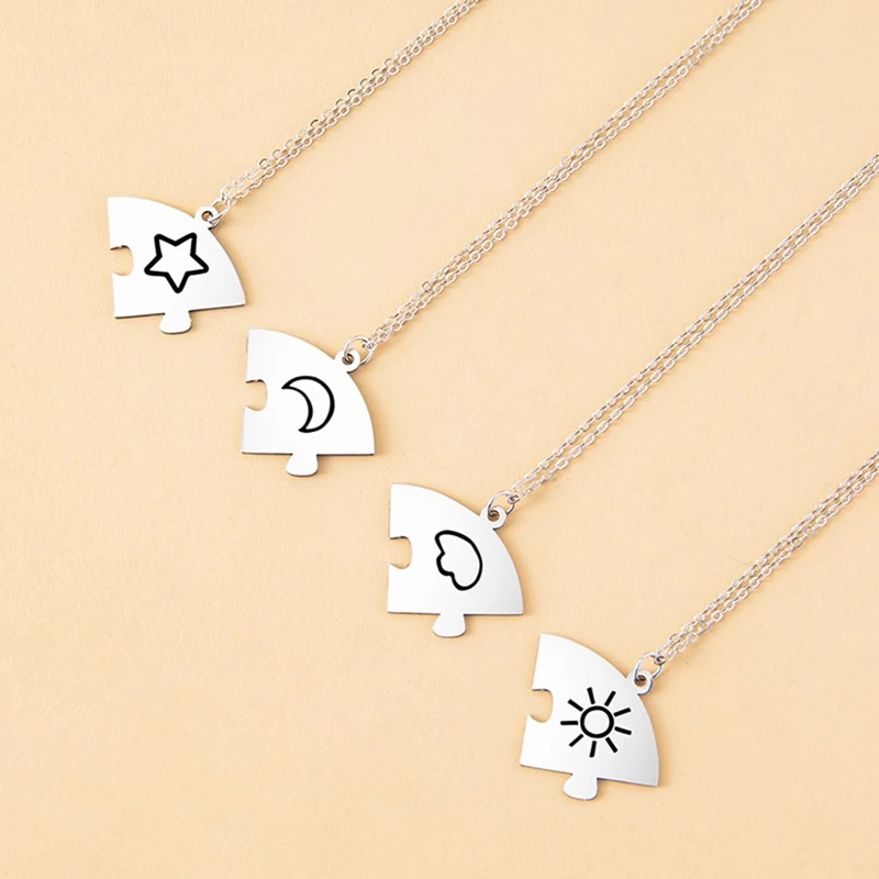 Ожерелье Best Friend дружба Солнце Луна облако и звезда инкрустированный Стразы