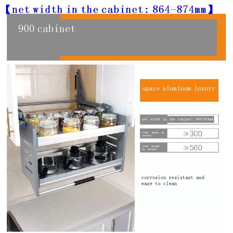 Подвесная кухонная стойка из нержавеющей стали кухонный шкаф корзина для
