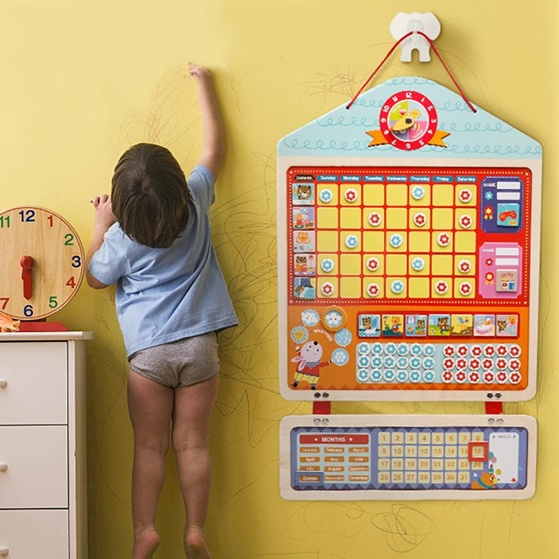 Новая деревянная Магнитная награда таблица ответственности календарь детский