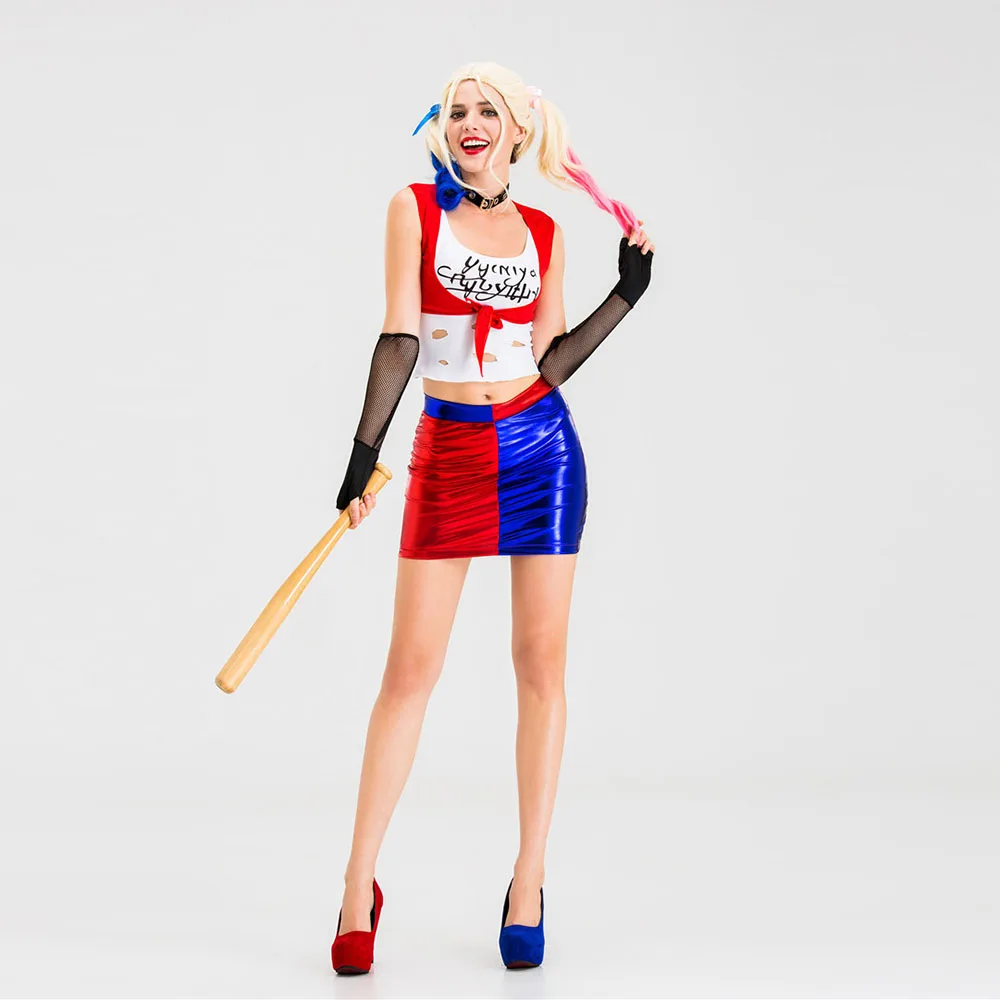 Женский костюм для косплея Отряд Самоубийц Харли Квин Femail Клоун на Хэллоуин