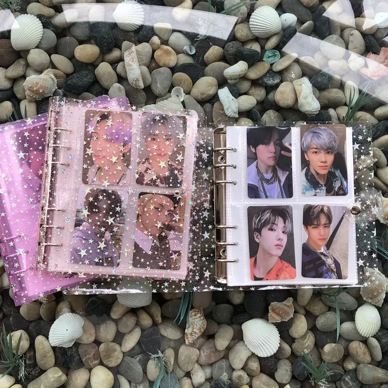 

Star Soft PVC Portable Photo Album Jelly Glitter Color Album for Mini Instax & Name Card Kpop Stars Photos Binder