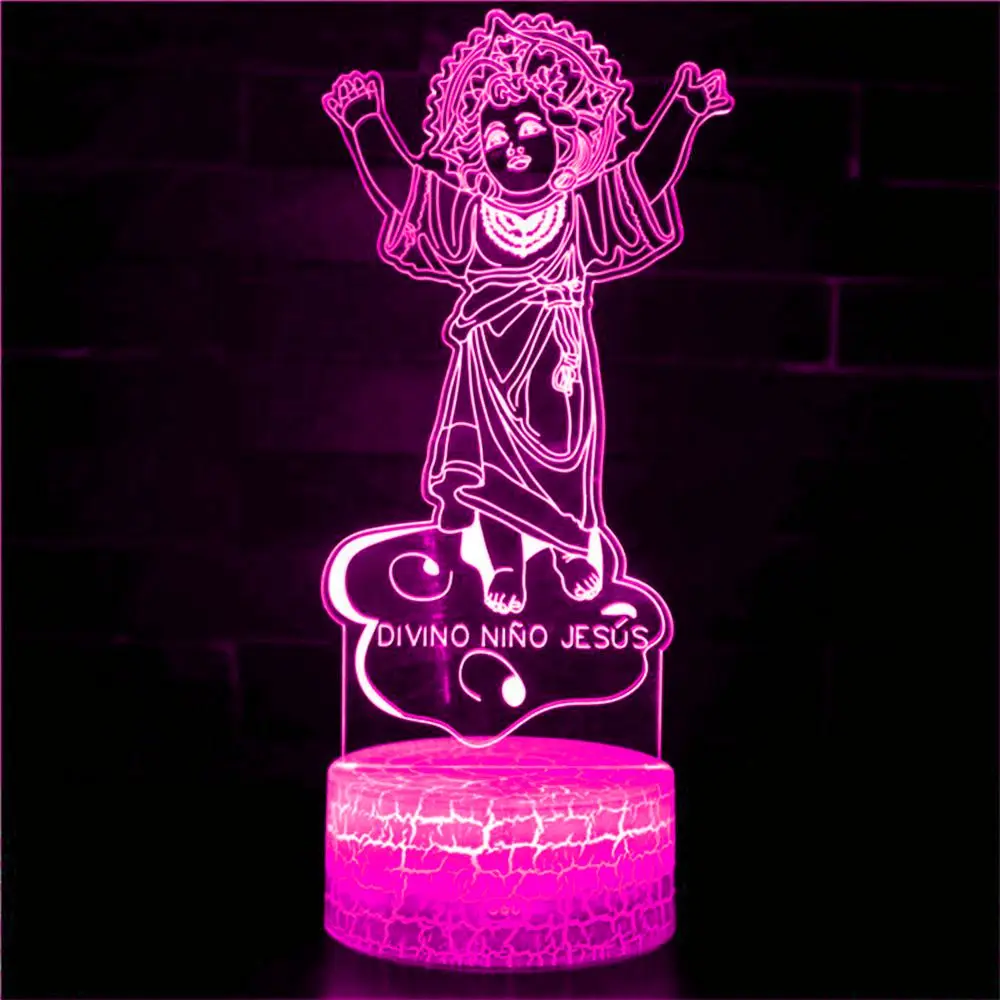 

Virgin Mary Catholic Christian 3D Night Light Cartoon Religious Faith Decoration Model Statue Decoration Holiday Gift LED Light