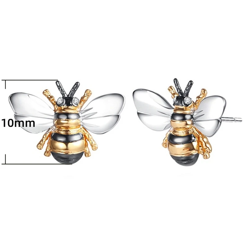 

Creative Little Bee Earring Unique Cute Yellow Bee Shape Stud Earrings for Women Girls Party Jewelry Gift Insect Animal Earrings