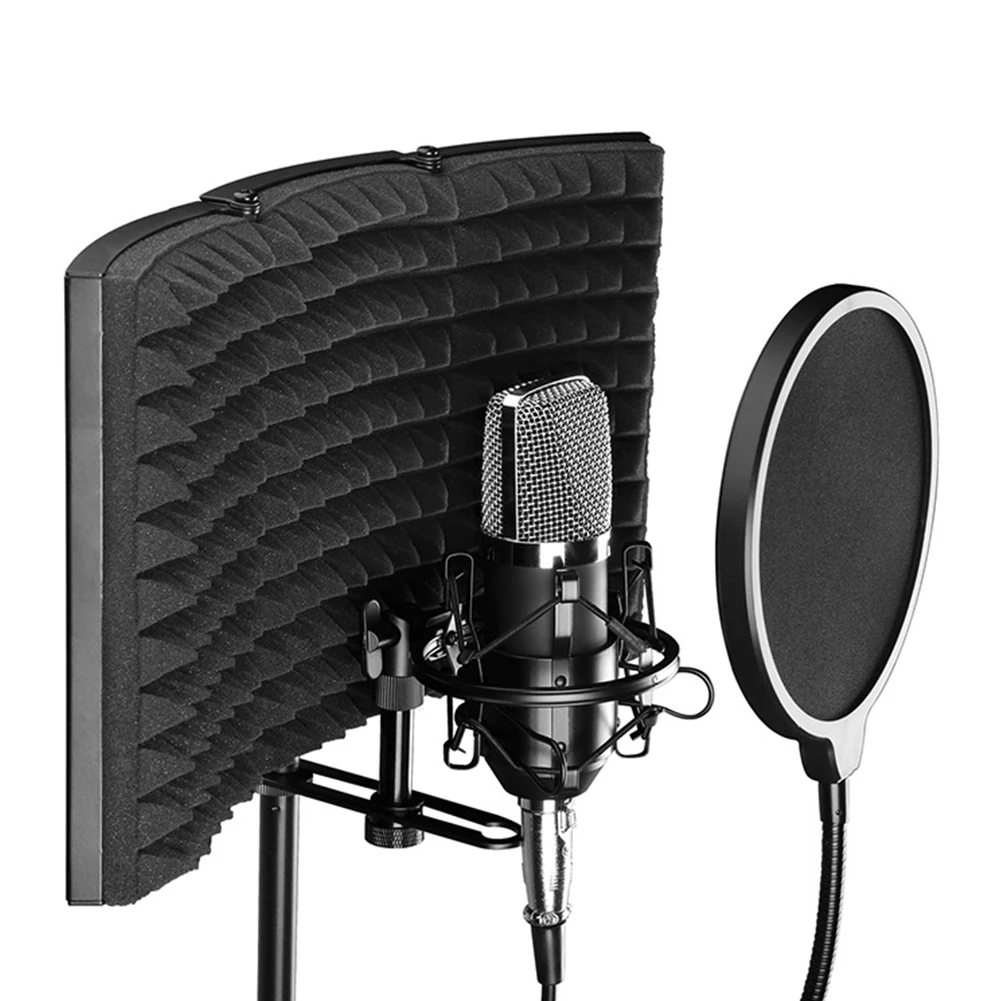 Filter Windscreen Soundproof Foldable Speaking Isolation Shield Acoustic Studio Recording Foams Panel Microphone Sound Absorber |