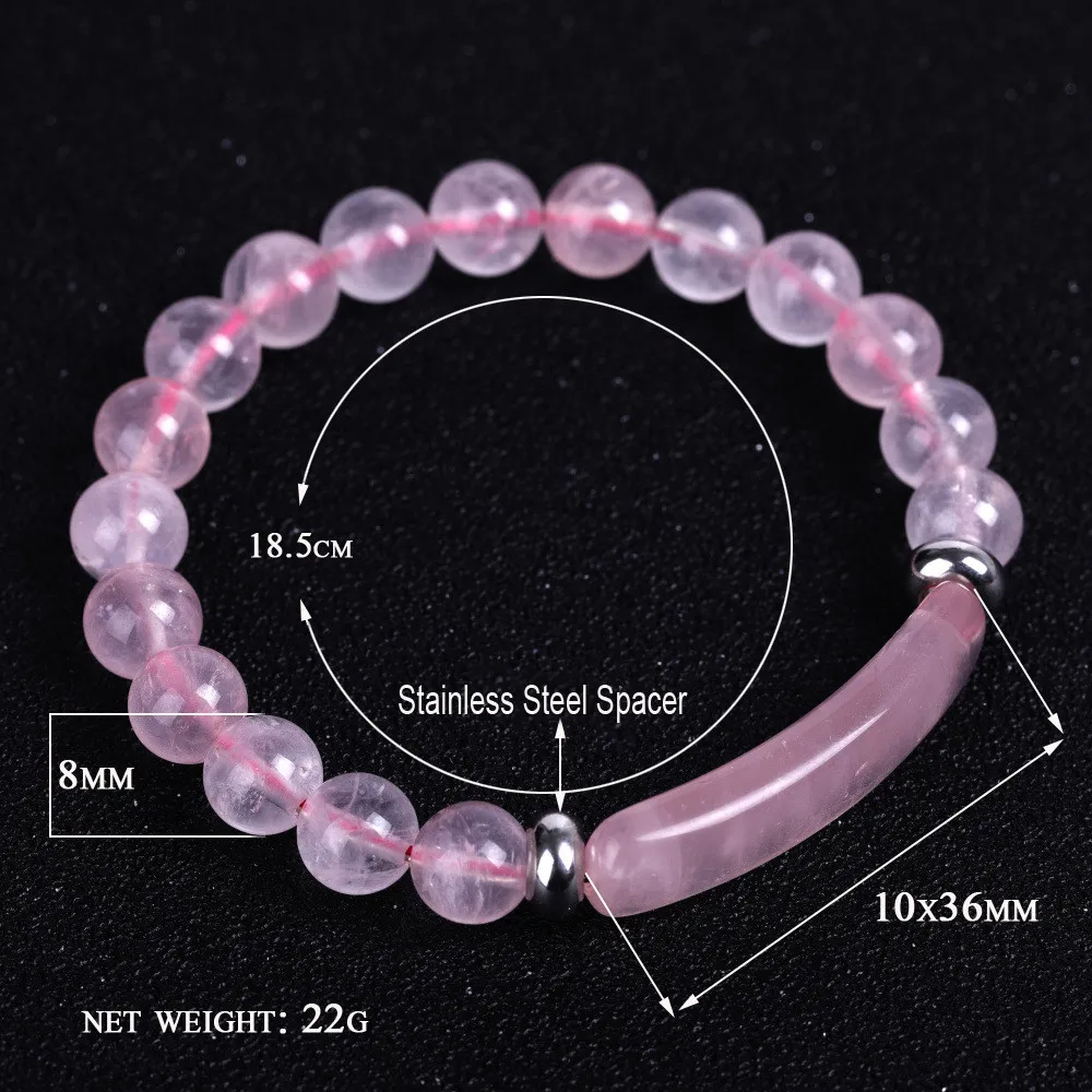 HFANCYW новый натуральный розовый Кристалл прямоугольный браслет для женщин