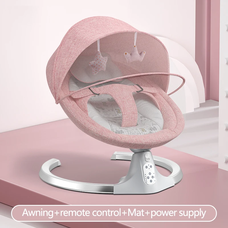 Mecedora automática para bebé recién nacido, balancín automático, toldo, mosquitera, hoja inteligente, control remoto, cuna, cama, 0-36 meses