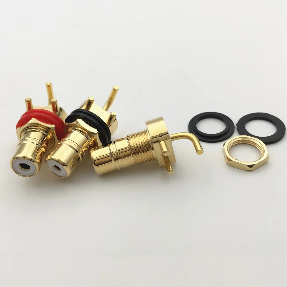 2 шт. высококачественный медный RCA гнездовой разъем терминал аудио 3Pin печатная