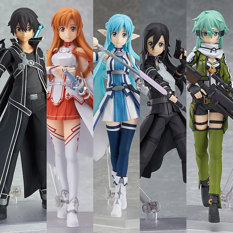 

15cm Anime Sword Art Online Figure Kirigaya Kazuto Kirito Figma Figure Pvc Model Doll With Sword Simulation Weapon Desk Decor