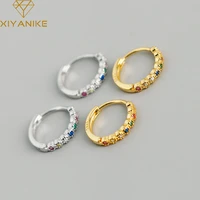 xiyanike silver color colorful zircon earrings female fashion light luxury french temperament romantic handmade jewelry
