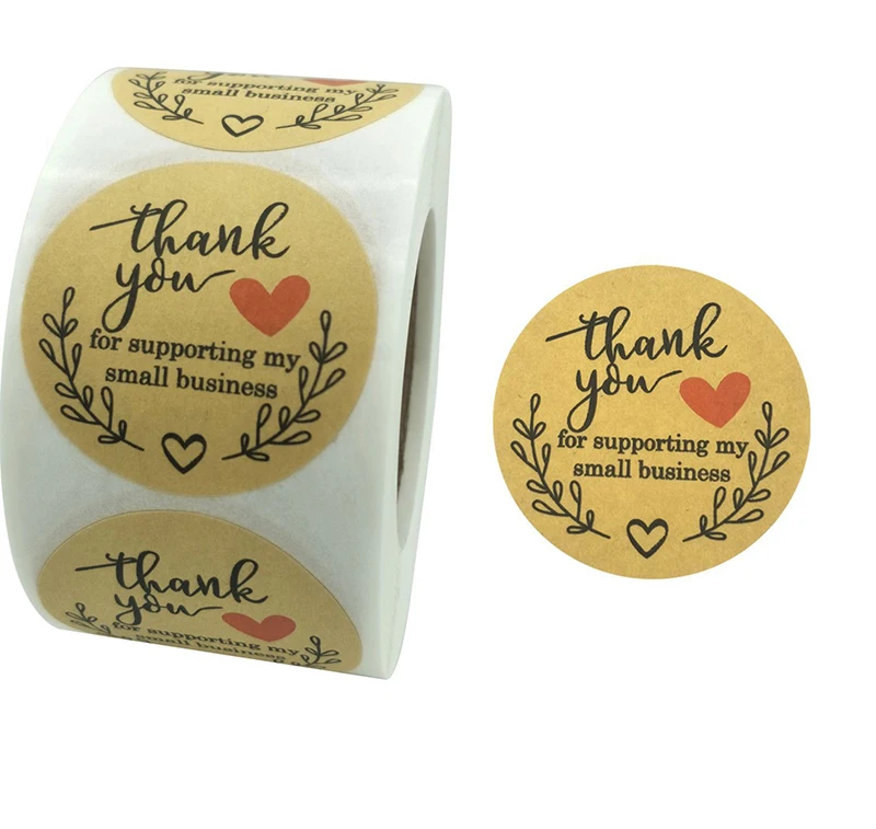 

Love Grateful Thank You Sticker Labels Sealing Kraft Paper Stickers Stationery & Office Supply Decoration Scrapbooking 50PCS