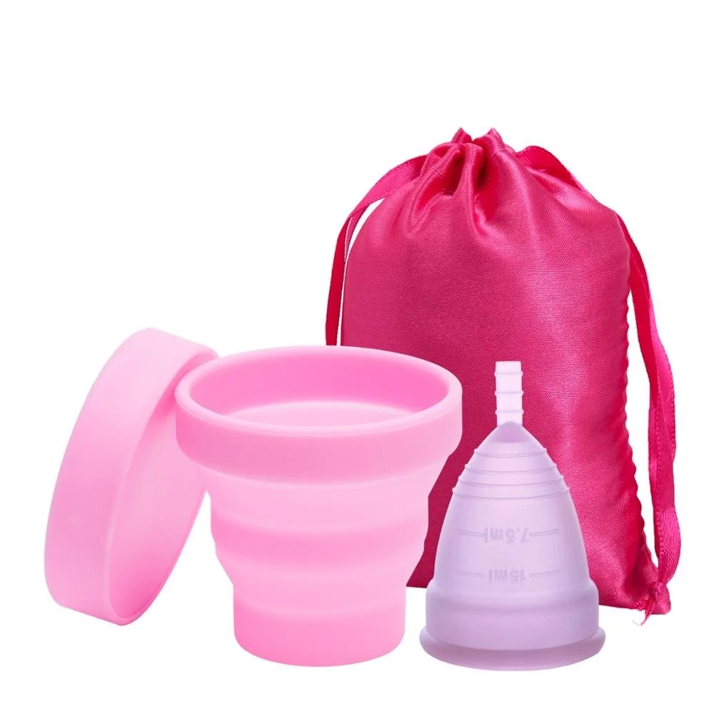 Medical Grade Silicone Menstrual Cup Sterilizer Feminine Hygiene Menstrual Cup Sterilizing Menstrual Period Cup for Women Lady