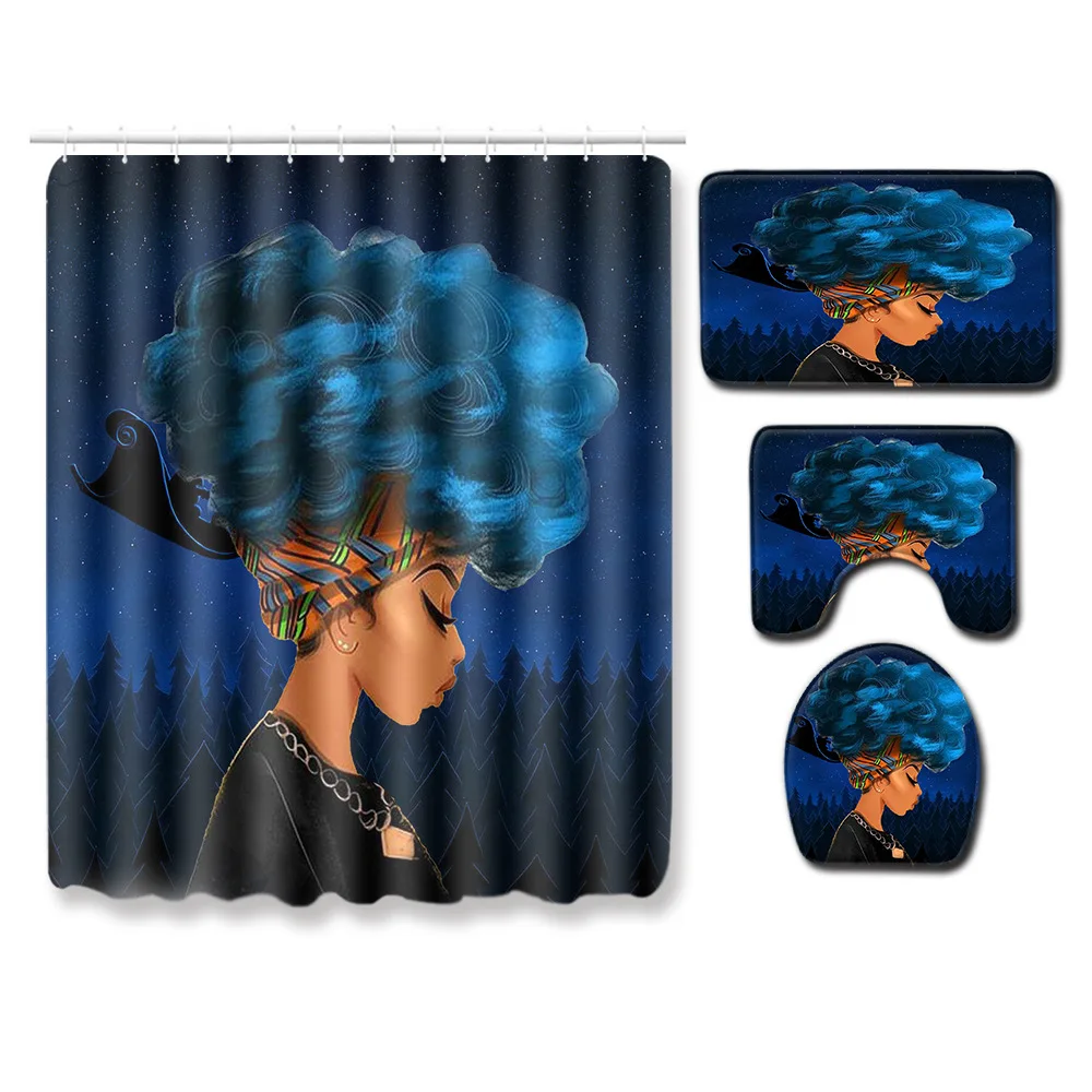 Zeegle Modern Bathroom Mat Creative Bathmat 4pcs Toilet Dustproof Foot Rug Lid Cover Shower Curtain | Дом и сад