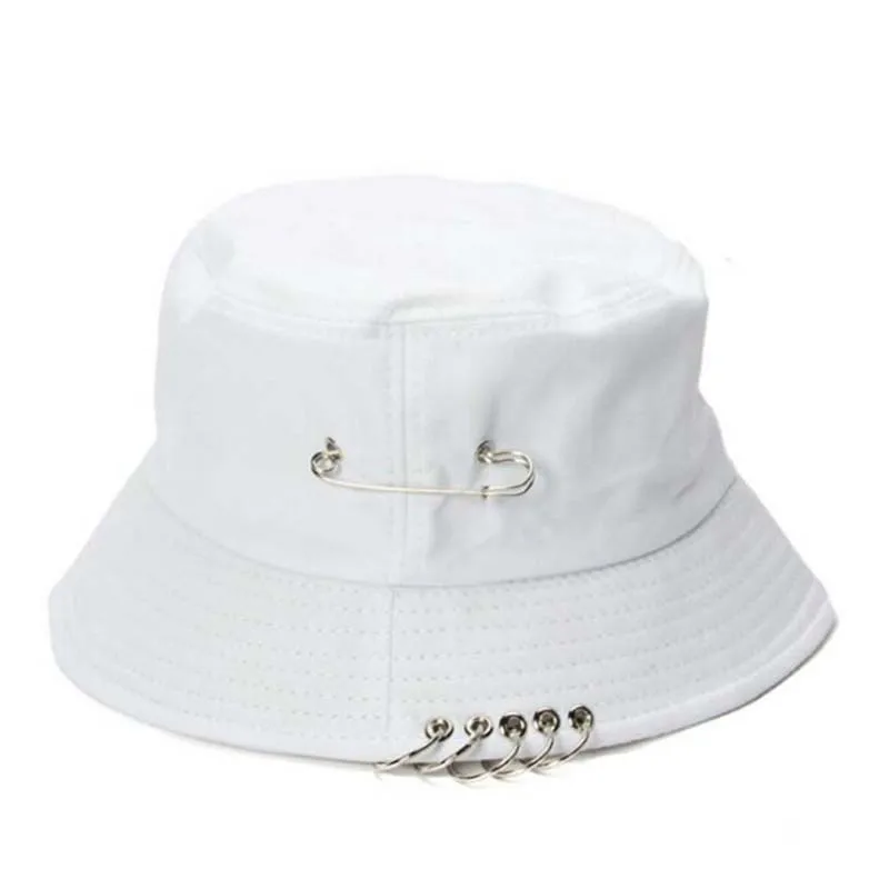 

1PC Unisex Women Men Bucket Hat Pin Rings Sunhat Caps Summer Hats