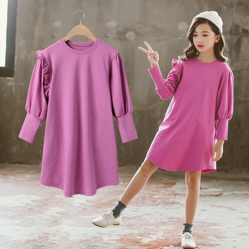 

Girls Dress Autumn Kids Cotton Long Sleeve Dresses for Girls Teen Spring Girls Clothes Casual Children's Clothing