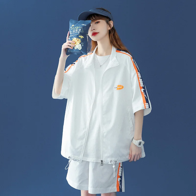 

Sports Short-sleeve T-shirt Punk Women's Sweatshirt Korean Clothes Couples Short Sleeve Tees White Kawaii Cotton T-shirt