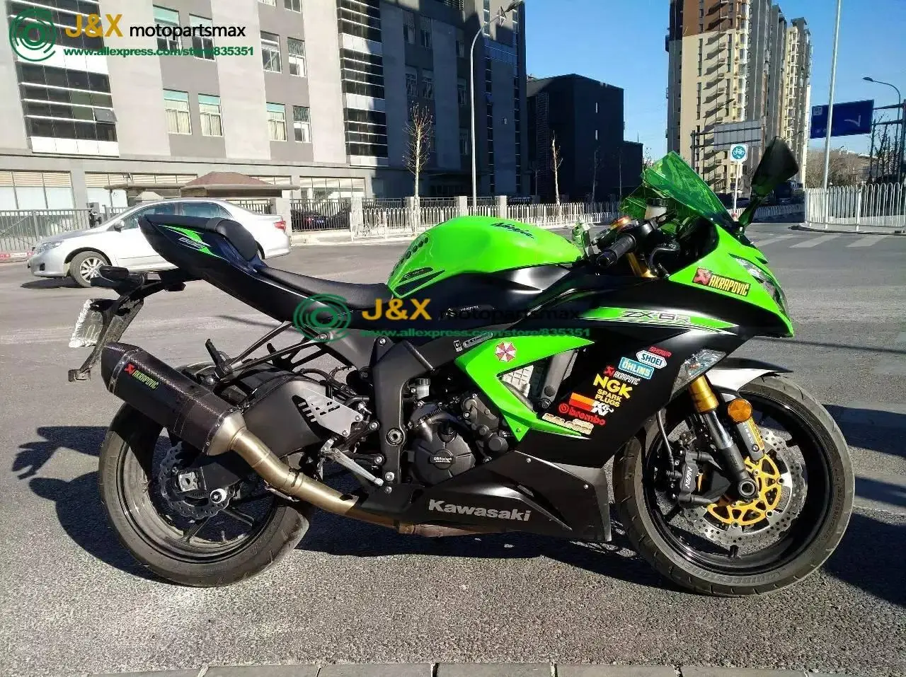 

Exhaust Escape Full System Slip On For KAWASAKI ZX10R ZX-10R with DB-KILLER Motorcycle Muffler 2008 to 2014
