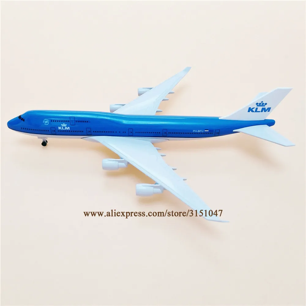 

20cm Metal Netherlands KLM Airlines Boeing 747 B747 Airways Plane Model Airplane Alloy Diecast Aircraft w Landing Gears Wheels