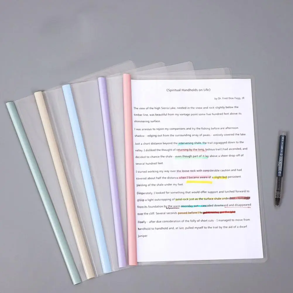10pcs A4 Size Morandi Color Matching Rod Folder Test Paper And File Sorting Save Business Office Supplies | Канцтовары для офиса и