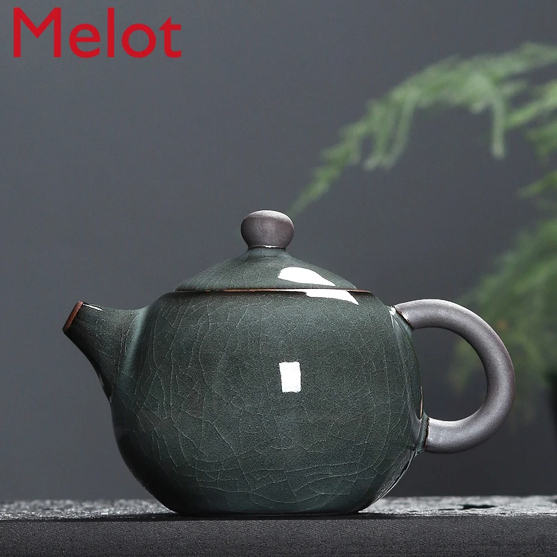 

Celadon Teapot Ceramic Single Pot Longquan Handmade Ge Kiln Enameled Cast Iron Ice Crack Kung Fu Tea Set Filter Xi Shi Pot Home