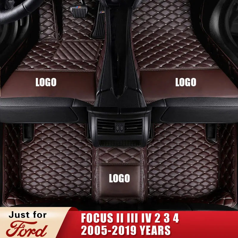 Коврики автомобильные кожаные аксессуары для Ford FOCUS II III IV 2 3 4 2005-2019 | Автомобили и