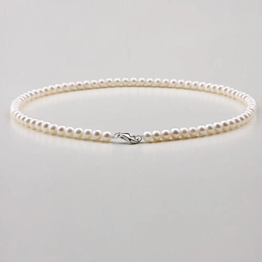 

5-6 mm natural Japan Akoya white pearl necklace 18inch
