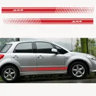 2 шт. Стильные наклейки на боковые кузова автомобиля, виниловые наклейки на боковые кузова, наклейки в полоску s для Suzuki Sx4