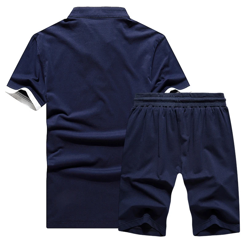 Модный мужской летний свободный спортивный костюм с принтом и коротким рукавом