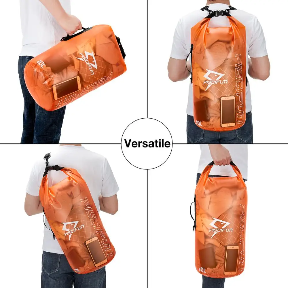 Piscifun Waterproof Dry Bag Outdoor Swimming Boating Floating Rafting Fishing Backpack 2L 5L10L 20L 30L 40L with Phone Case | Спорт и