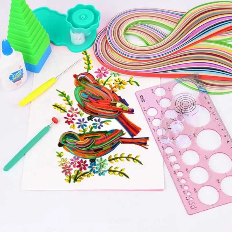 DIY бумажный комплект для завивки Пинцет линейка для гофрирования иглы Роллинг ручка инструменты скрапбукинг бумага комплект для завивки мультфильм Carding машина