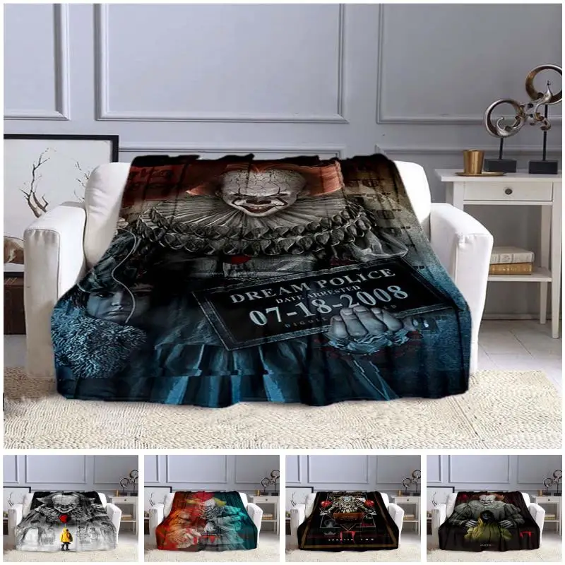 

Stephen King's IT : Chapter Two Print Blanket Sofa Bed Blanket Super Soft Warm Blanket Cover Flannel Throw Blanket