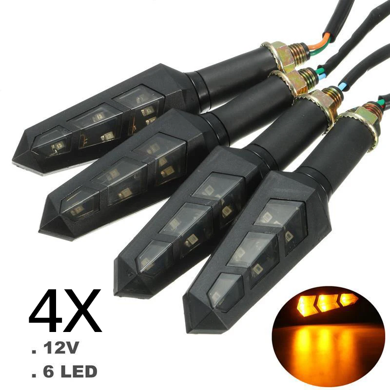 4 шт. поворотники для мотоцикла 6 светодиодов 12 В| |