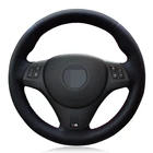 Чехол рулевого колеса автомобиля ручной работы из натуральной кожи, черного цвета для BMW M спортивные M3 E90 E91 E92 E93 E87 E81 E82 E88 X1 E84