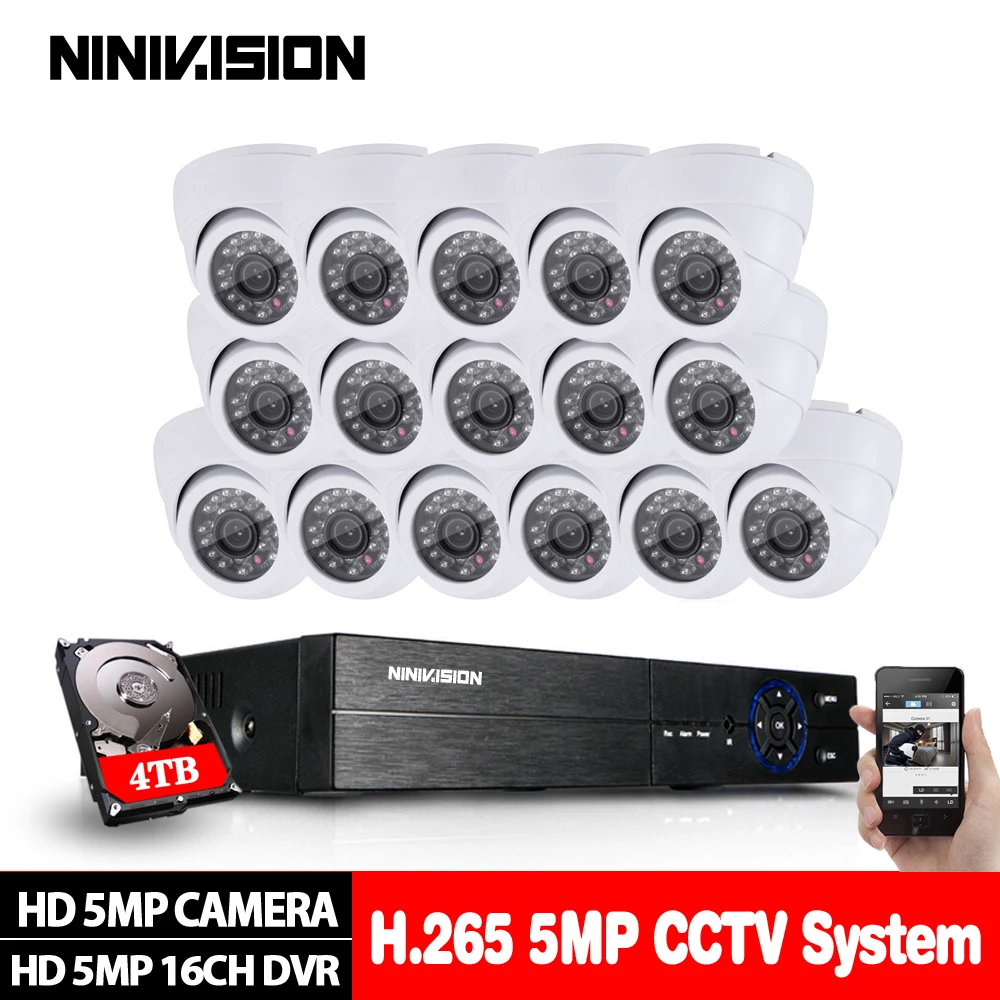 H.265 5MP 16CH CCTV система цифровой видеорегистратор HD 16 шт. 5mp 1080p Домашняя безопасность