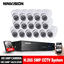 H.265 5MP 16CH CCTV система цифровой видеорегистратор HD 16 шт. 5mp 1080p