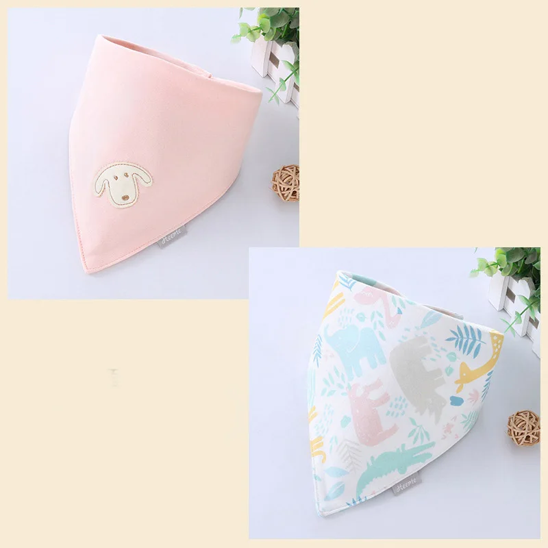 

2pcs/Set New Cotton Baby Bibs Burp Cloth Baby Stuff Babador Cartoon Triangle Bandana Bibs Infant Saliva Towel WHT076