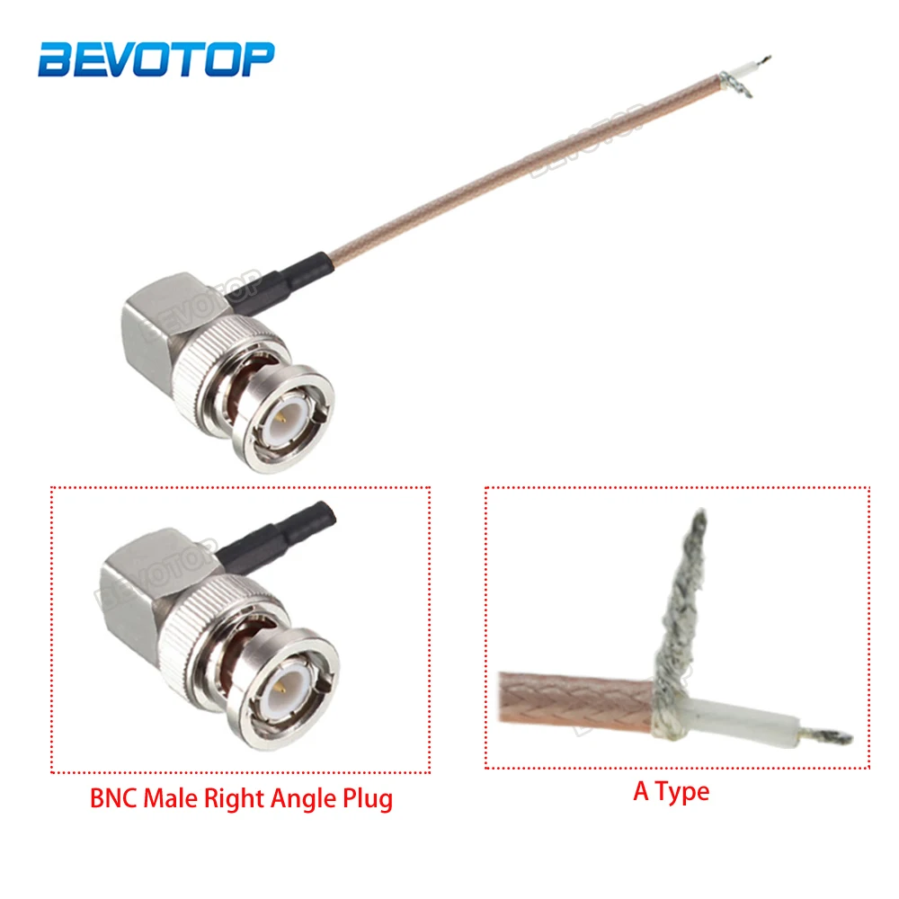

1Pcs Single End BNC Male Plug/Female Jack to Open End Tinned Leads PCB Solder RG316 Pigtail RF Coaxial Cable 15CM-5M