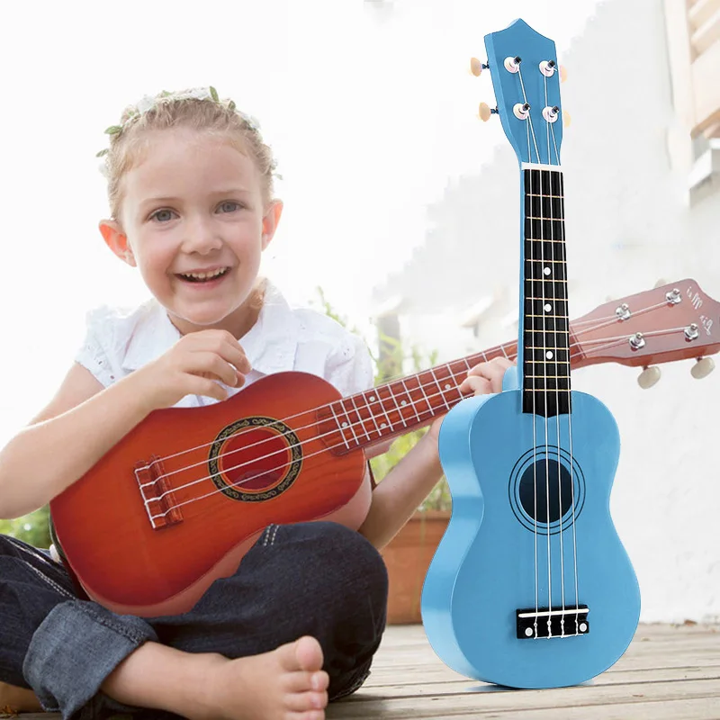 21 дюймов сопрано укулеле 4 струны Гавайская гитара Uke+ струна+ выбор для начинающих детей подарок(светло-голубой